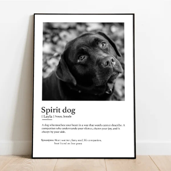 Personalised Poster With Dog or Cat - Definition Spirit Animal