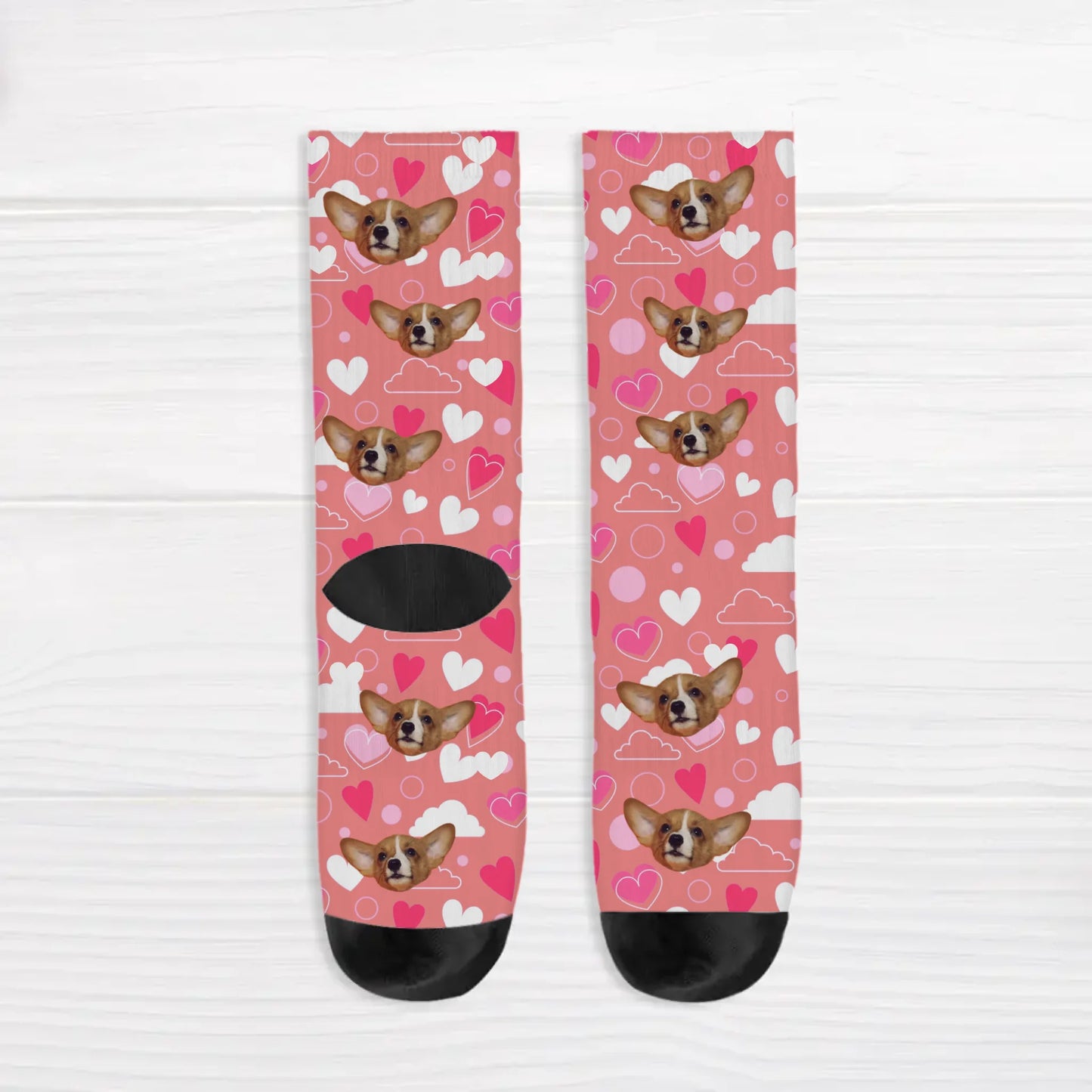 Personalised Socks With Dog Or Cat - Heart pattern