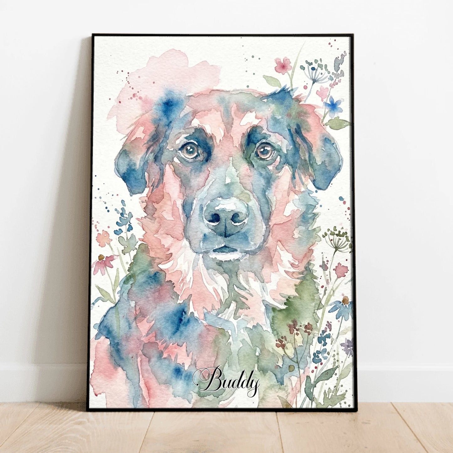 Personalised Poster With Dog or Cat - Watercolour
