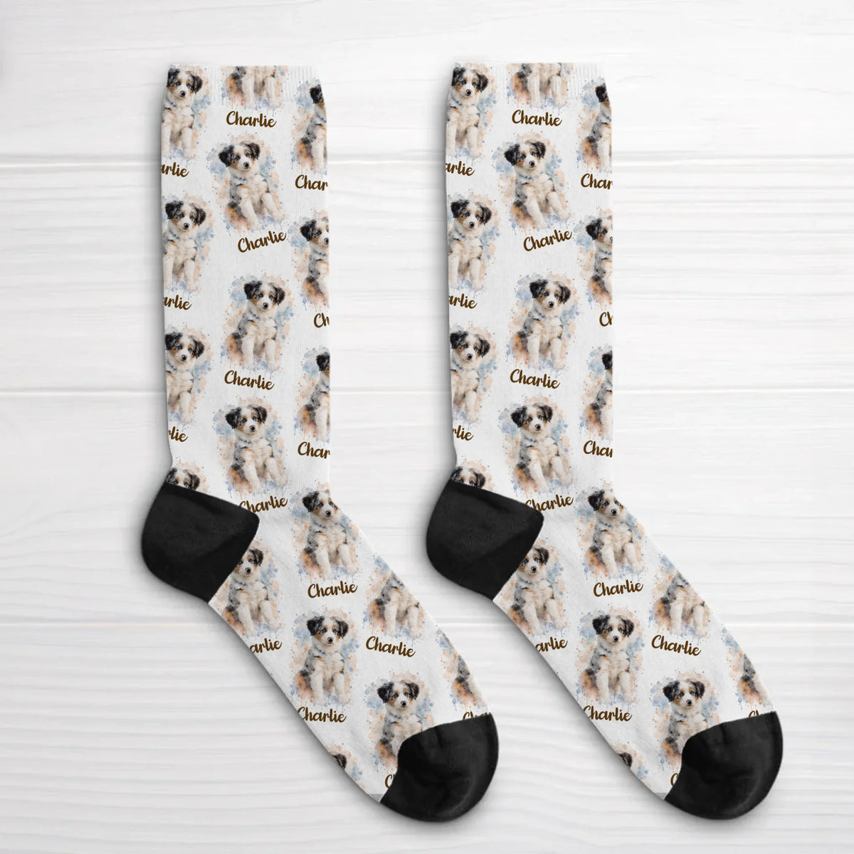Personalised Socks - Watercolour Realistic Portrait