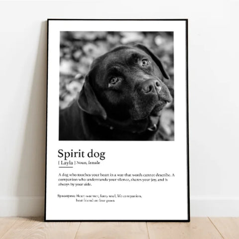 Personalised Poster With Dog or Cat - Definition Spirit Animal - Featured Image