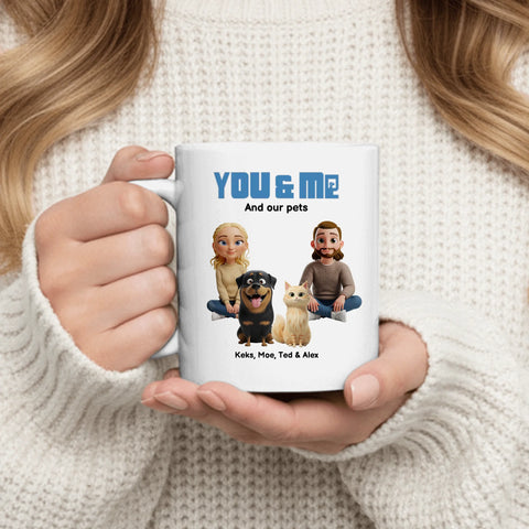 Personalised Mug With Dog or Cat - You, Me and Our Pets - Featured Image
