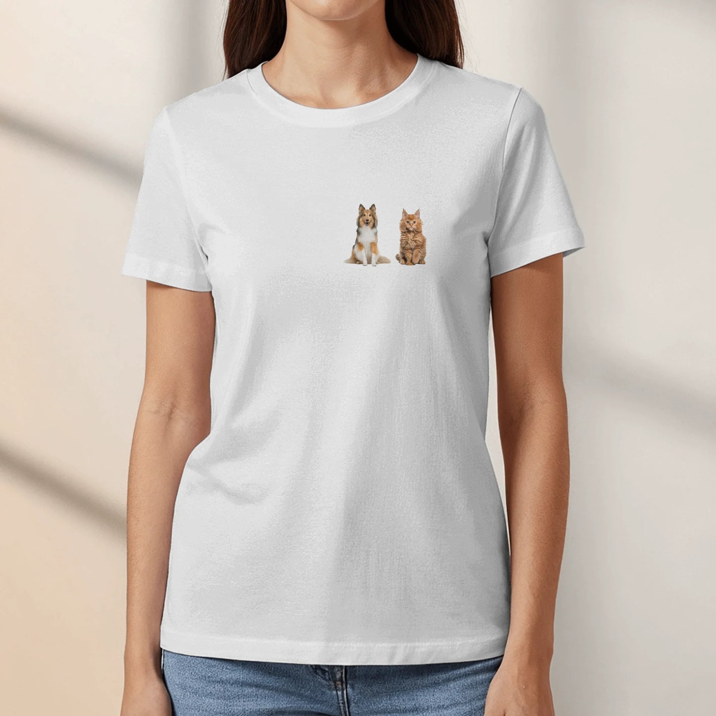 Personalised T-Shirt With Dog or Cat - Heartbeat