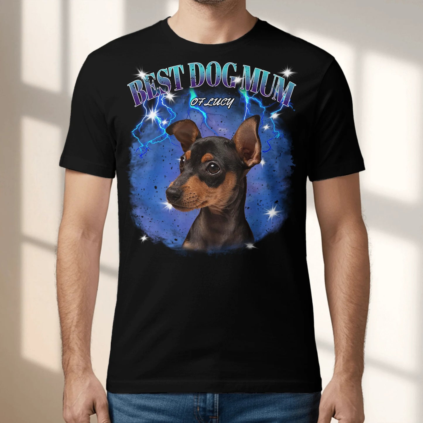 Personalised T-Shirt With Dog or Cat - Your 90s Photo