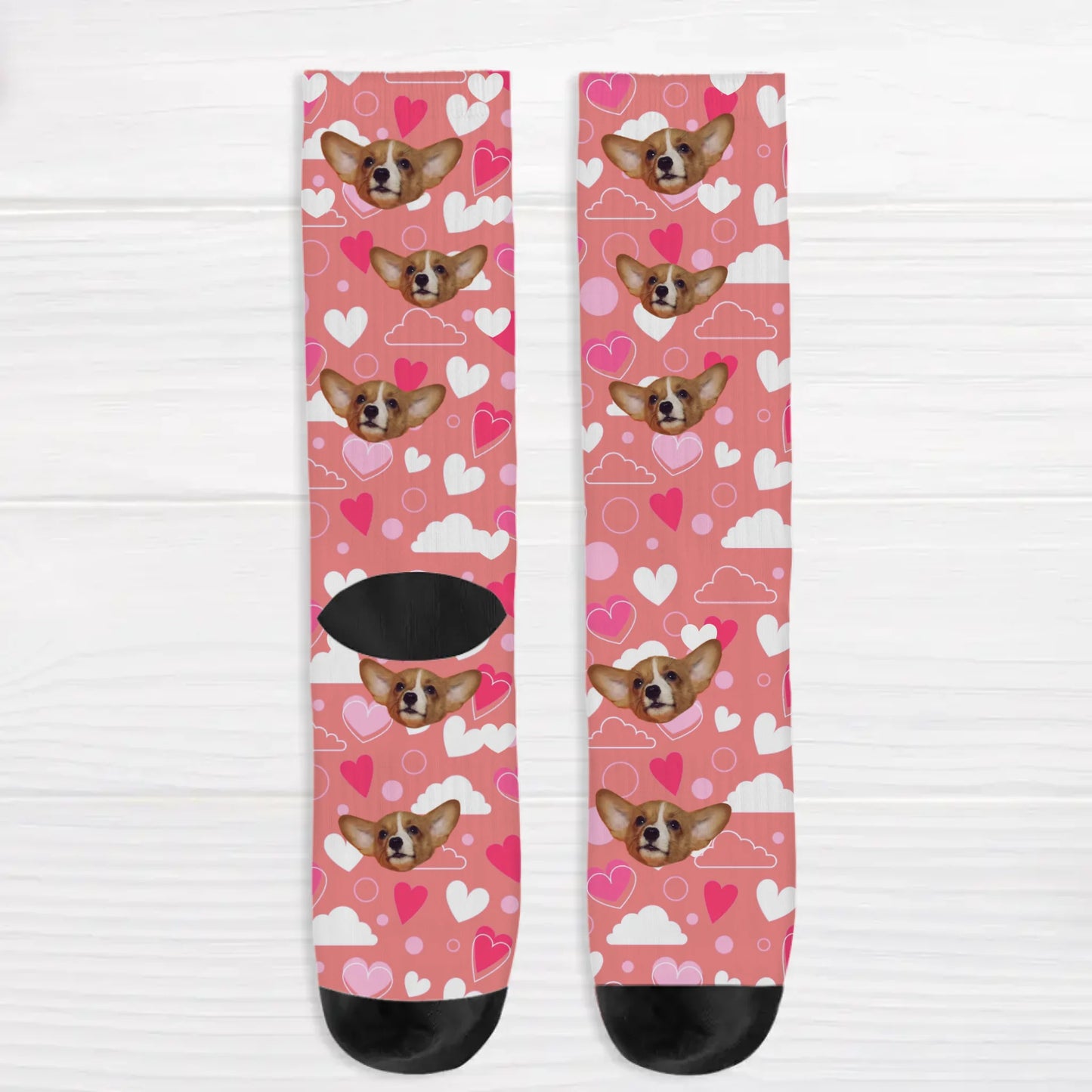 Personalised Socks With Dog Or Cat - Heart pattern