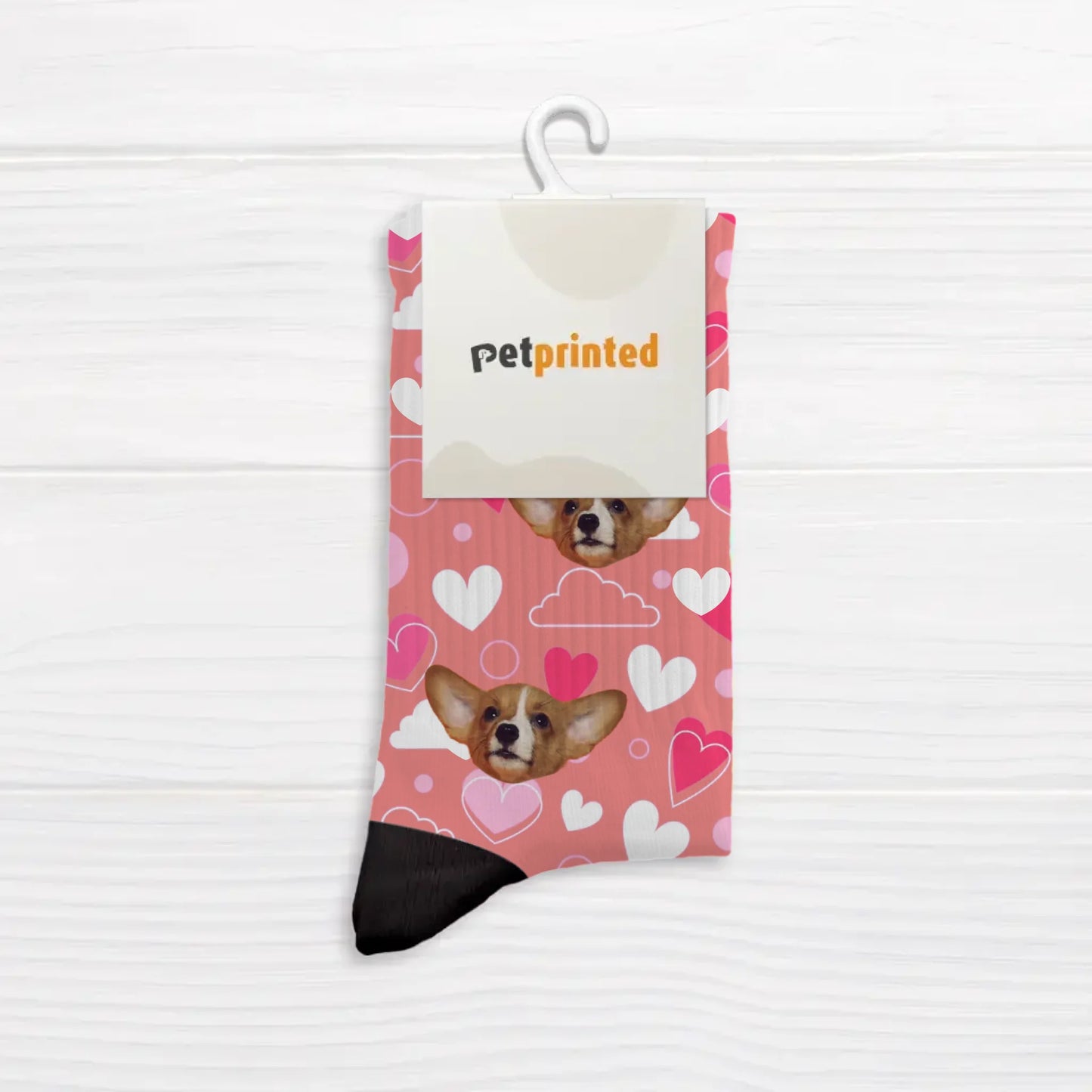 Personalised Socks With Dog Or Cat - Heart pattern