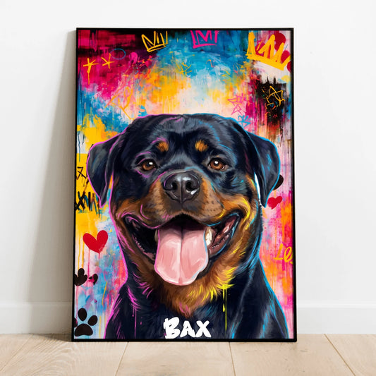 Personalised Poster With Dog or Cat - Graffiti