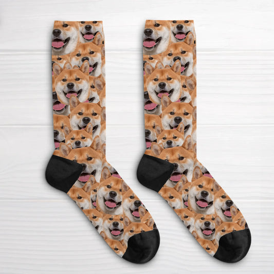 Personalised Socks With Dog Or Cat - Wild photo pattern