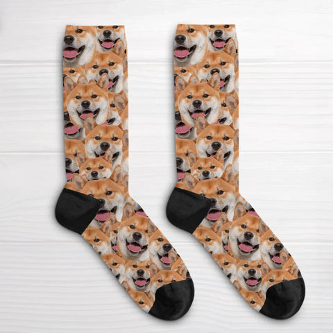 Personalised Socks With Dog Or Cat - Wild photo pattern - Featured Image