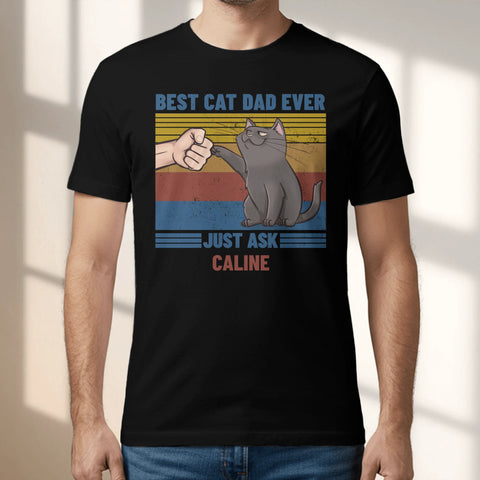 Personalised T-Shirt With Cat - Best Cat Dad Ever - Featured Image