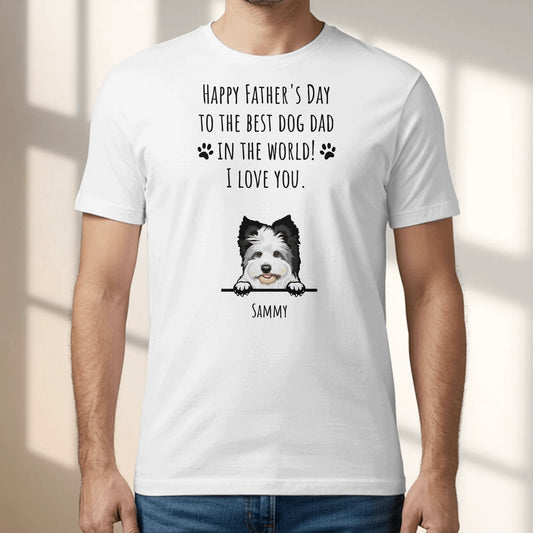 Personalised T-Shirt With Dog Or Cat - Happy Father's Day