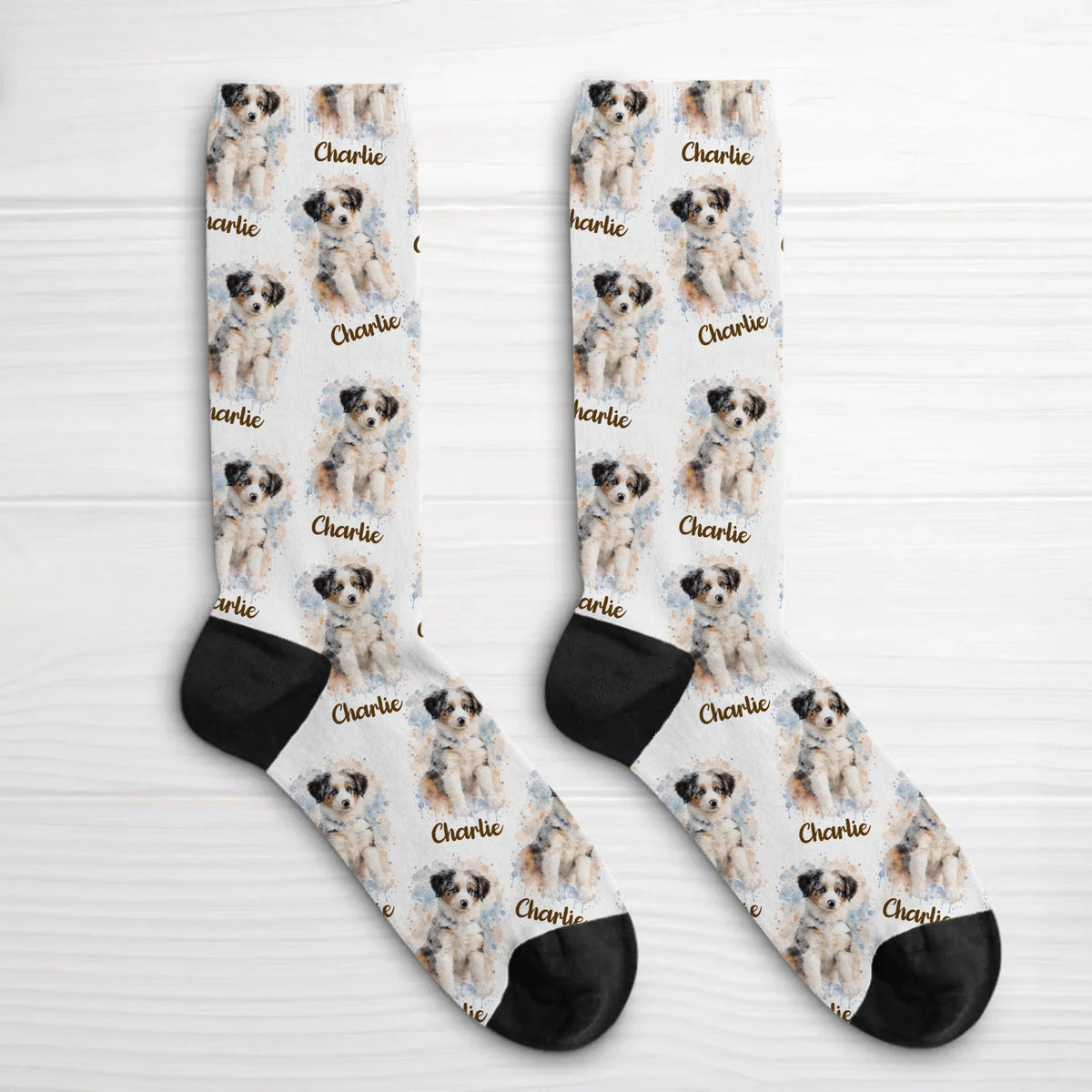 Personalised Socks - Watercolour Realistic Portrait
