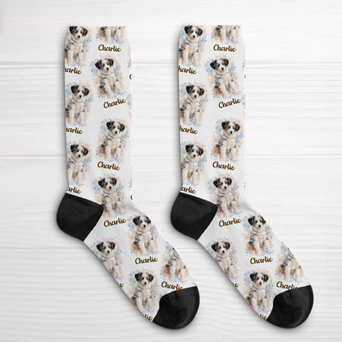 Personalised Socks - Watercolour Realistic Portrait - Featured Image